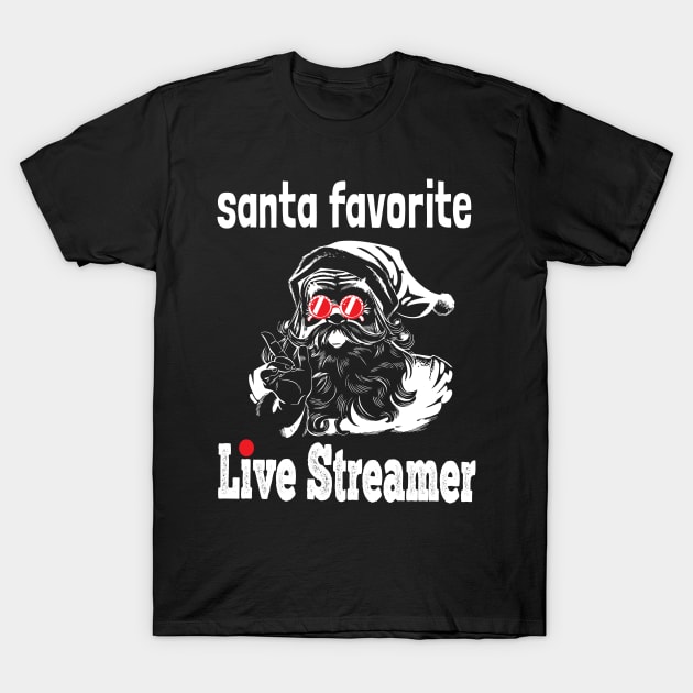 Live-streaming Tee Funny Santa online streamer Gamer Xmas T-Shirt by NIKA13
